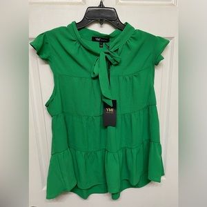YMI green top, size L.
